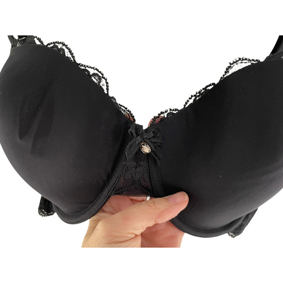 NWT LE MYSTERE BLACK LACE SOPHIA T-SHIRT BRA 30 G - Picture 3 of 10